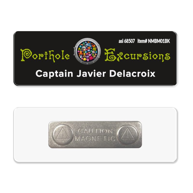 1 x 3 Name Badge - Magnet Back - 3