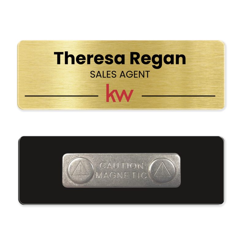 1 x 3 Name Badge - Magnet Back - 4