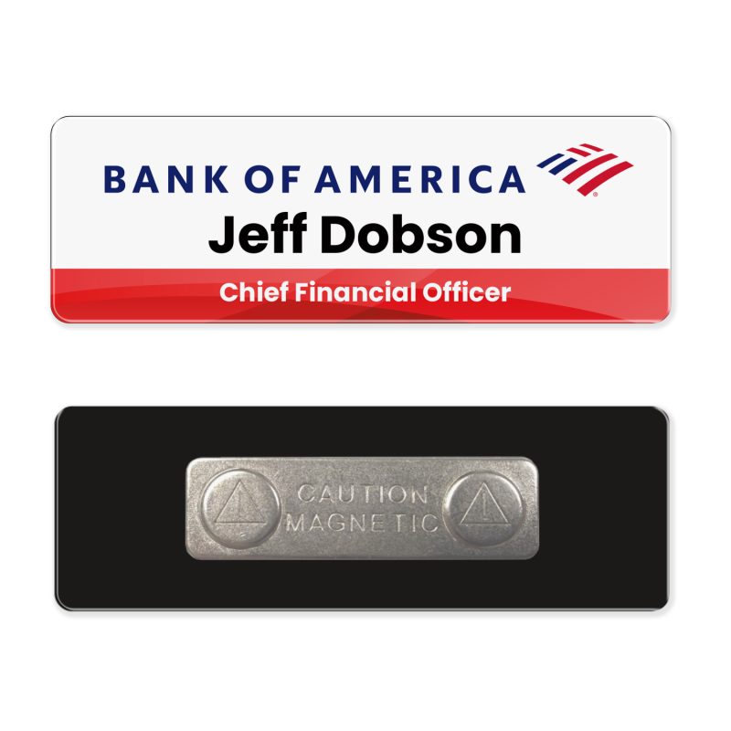 1 x 3 Name Badge - Magnet Back - 6