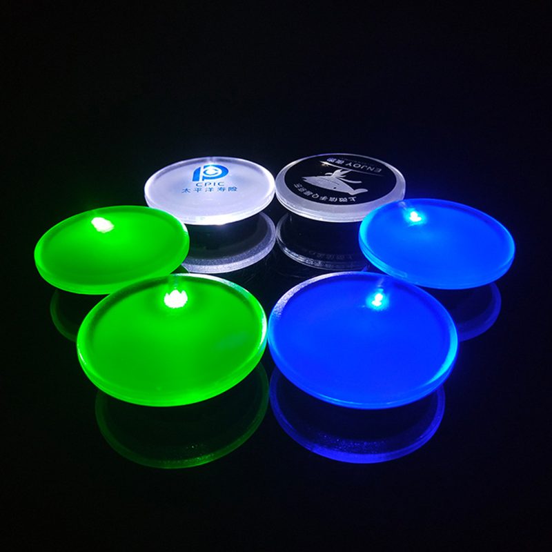 2" Round Shape LED Acrylic Glowing Badge LED Name Tag - 1