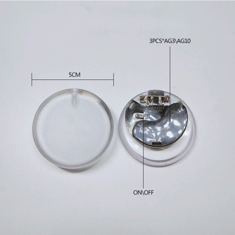 2" Round Shape LED Acrylic Glowing Badge LED Name Tag - 3