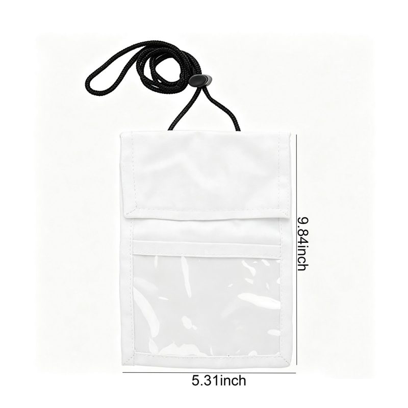 Adjustable Lanyard Card Holder Neck Wallet with Zipper - 1