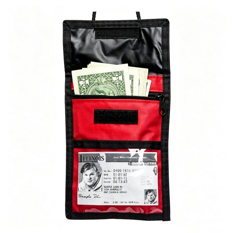 Adjustable Lanyard Card Holder Neck Wallet with Zipper - 3