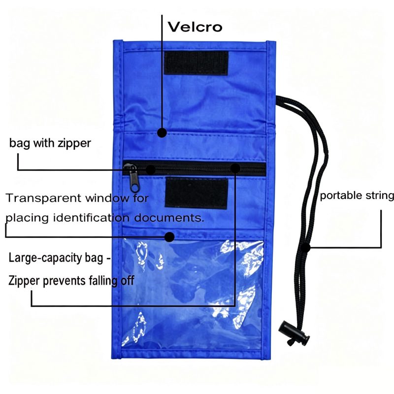 Adjustable Lanyard Card Holder Neck Wallet with Zipper - 5