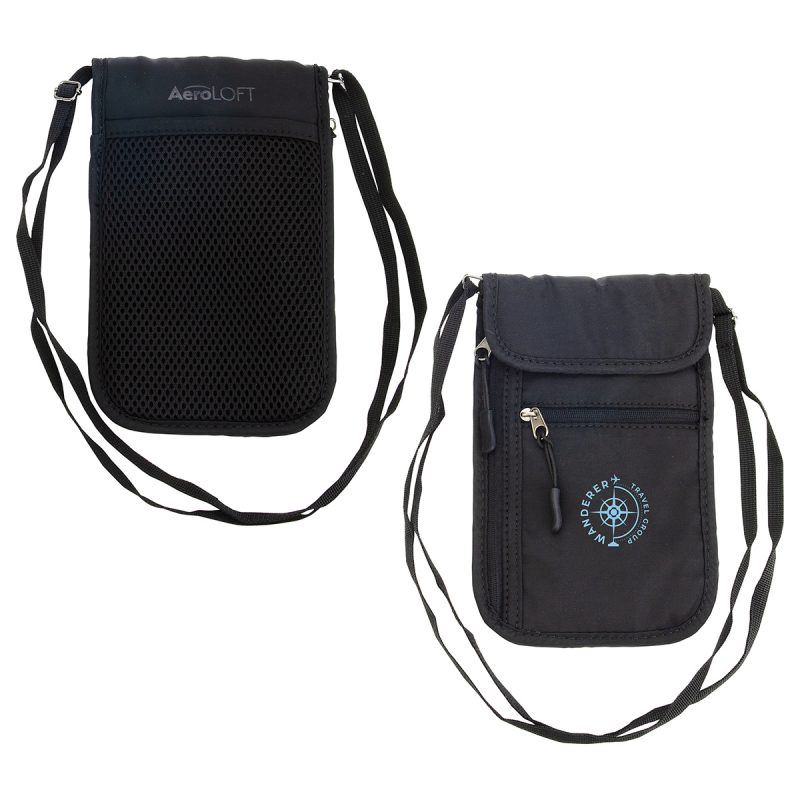 AeroLOFT® Jet Black Safety Organizer Neck Wallet