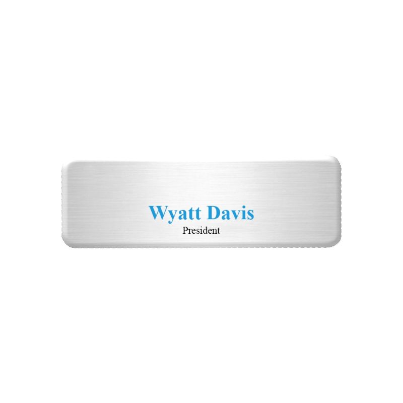Aspen Metal Name Badge (Custom sized between 0 and 3 sq. in.) - 1
