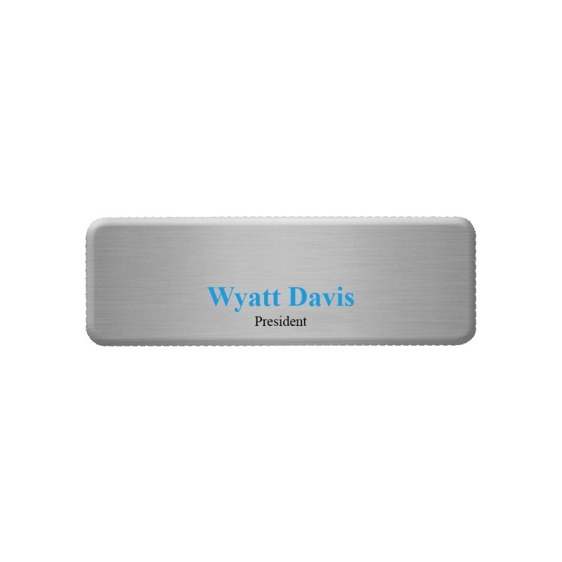 Aspen Metal Name Badge (Custom sized between 0 and 3 sq. in.) - 3