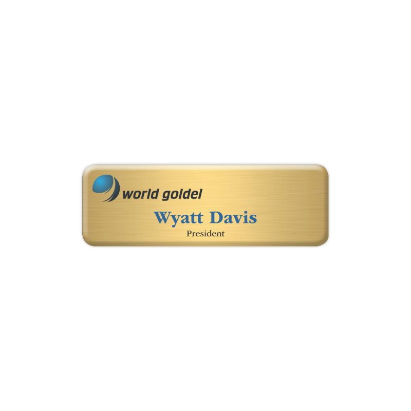 Aspen Metal Name Badge (Custom sized between 0 and 3 sq. in.)