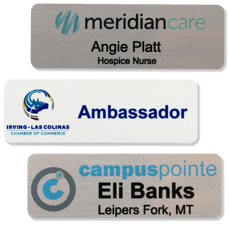 Athena Aluminum Metal Name Badge (1"x3")