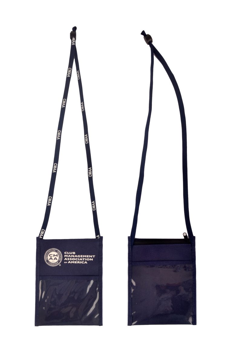 Badge holder neck wallet Lanyard with zippered pouch - 1