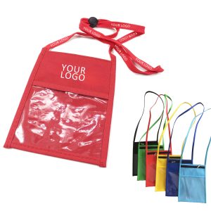 Badge holder neck wallet Lanyard with zippered pouch