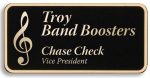 Black Brass Metal Name Tag w/Magnet (3" x 1.5")