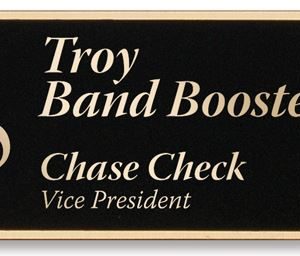 Black Brass Metal Name Tag w/Magnet (3" x 1.5")