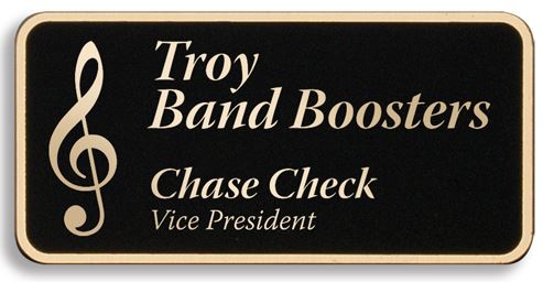 Black Brass Metal Name Tag w/Magnet (3" x 1.5")