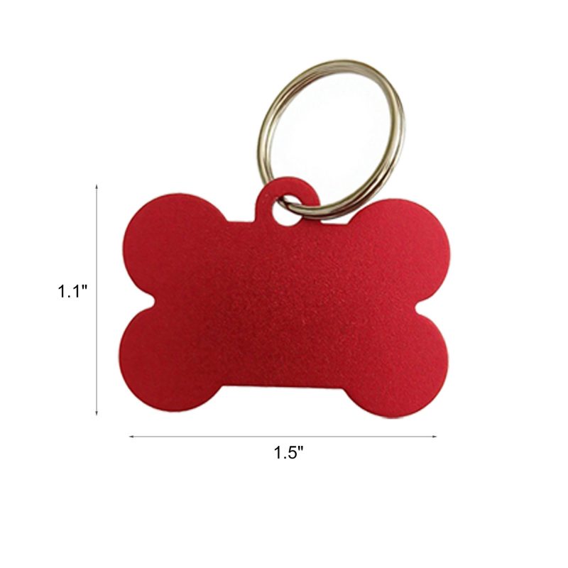 Bone Shaped Aluminum Pet Name Tag - 1