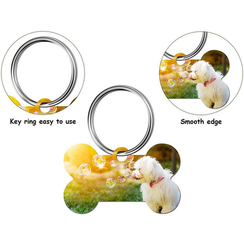 Bone Shaped Aluminum Pet Name Tag - 3