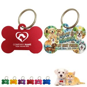 Bone Shaped Aluminum Pet Name Tag