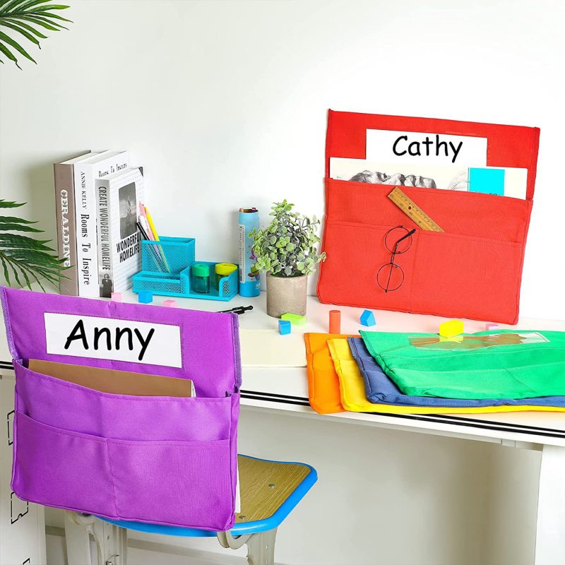 Classroom Chair Back Pocket w/Name Tag - 4
