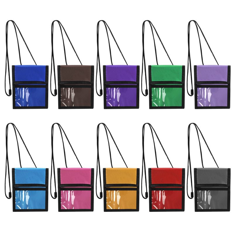 Clear Window Neck Wallet Pouch W/ Pen Holder - 1