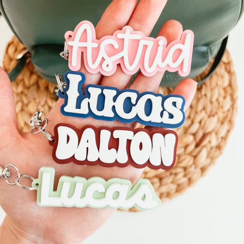 Custom Name Tag Personalized 3D Printed Keychain - 1