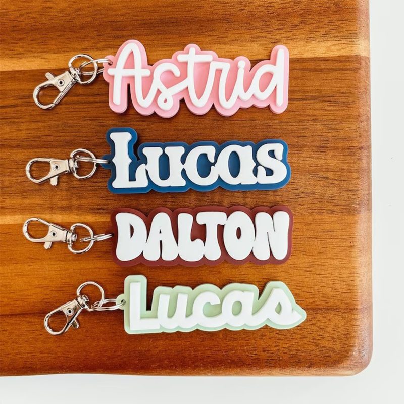 Custom Name Tag Personalized 3D Printed Keychain - 2