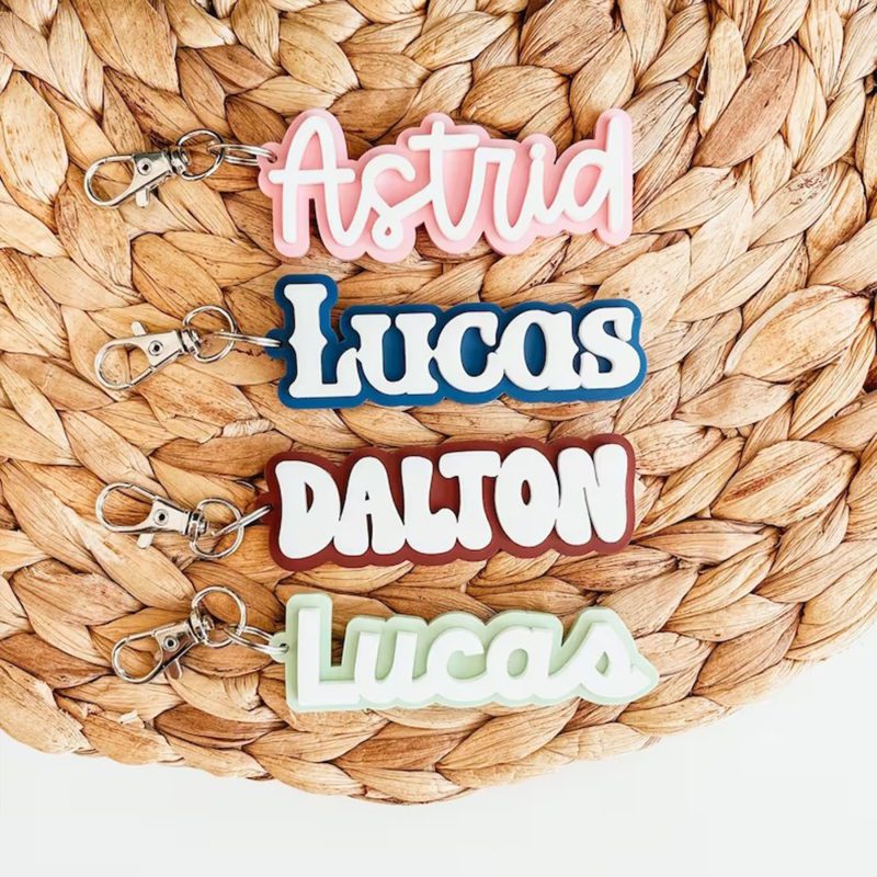 Custom Name Tag Personalized 3D Printed Keychain - 3