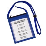 Double Clear Window Pocket w/Back Zipper and Pen Holder Neck Wallet - 2
