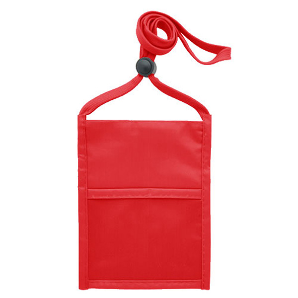 Double Clear Window Pocket w/Back Zipper and Pen Holder Neck Wallet - 2
