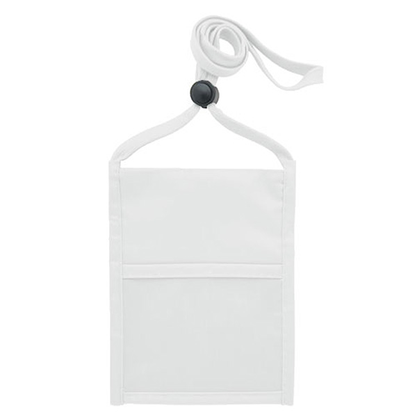 Double Clear Window Pocket w/Back Zipper and Pen Holder Neck Wallet - 3