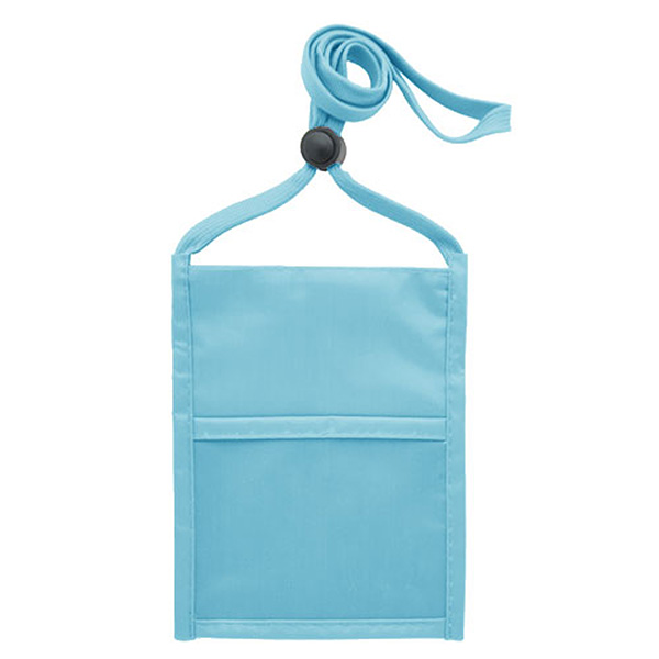 Double Clear Window Pocket w/Back Zipper and Pen Holder Neck Wallet - 4