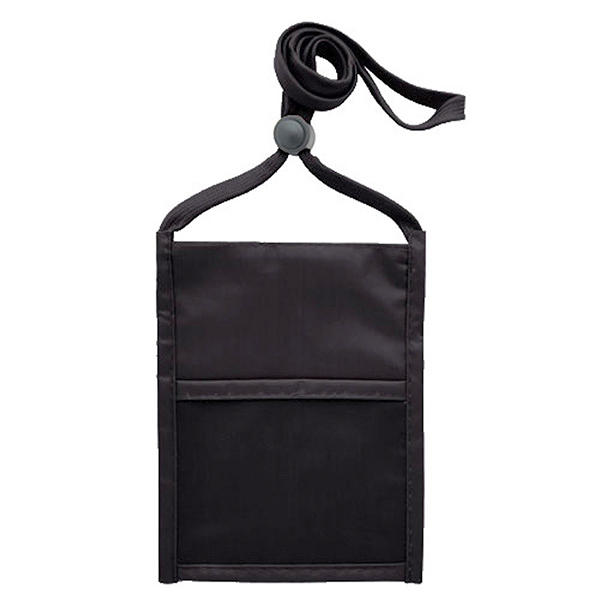 Double Clear Window Pocket w/Back Zipper and Pen Holder Neck Wallet - 6