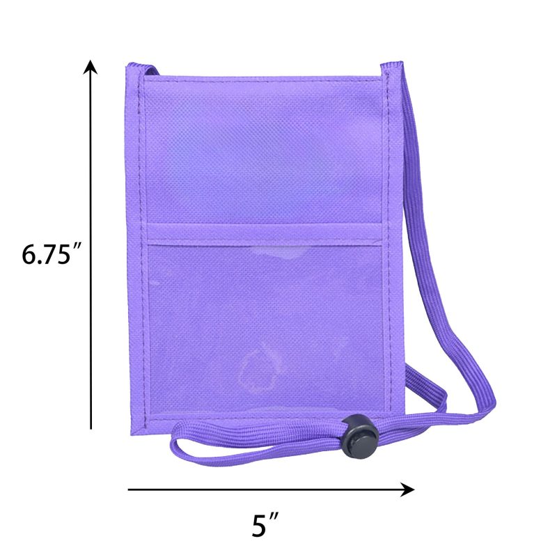 Double Clear Window Trade Show Neck Wallet With Lanyard - 1