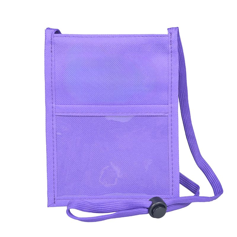 Double Clear Window Trade Show Neck Wallet With Lanyard - 4
