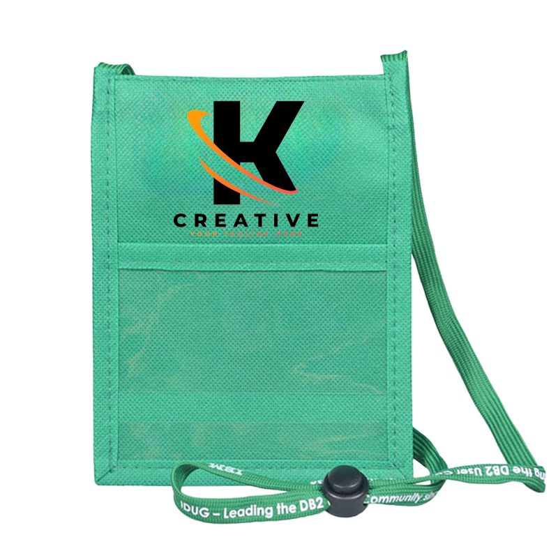 Double Clear Window Trade Show Neck Wallet With Lanyard - 5