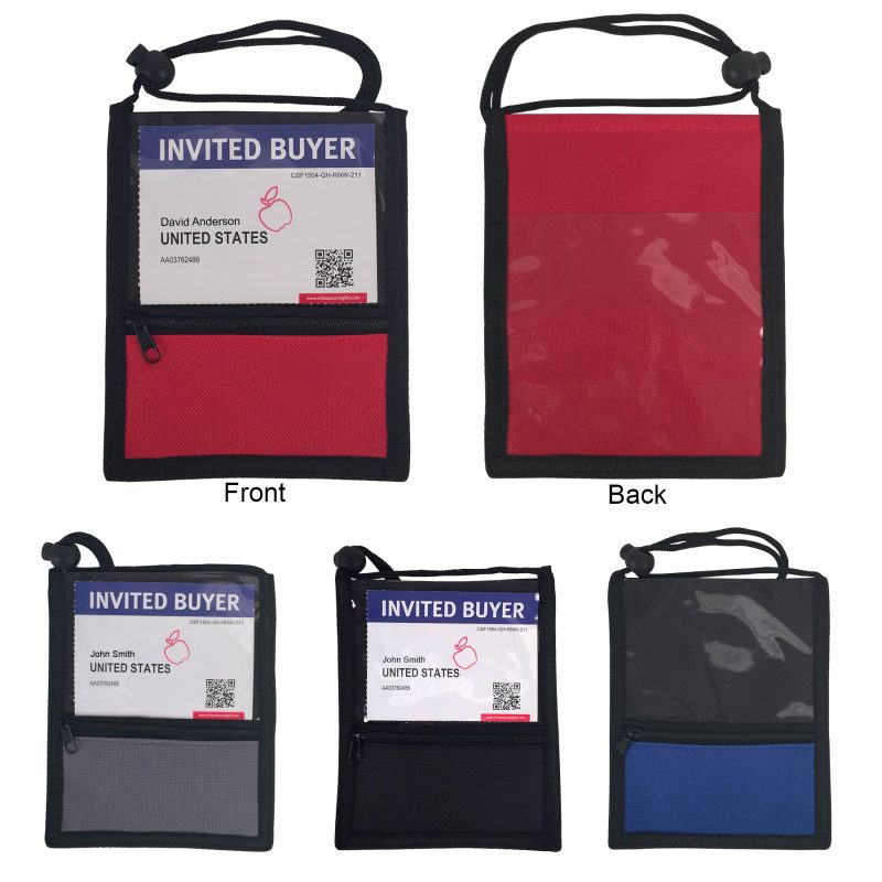 Dual Sided Badge Neck Wallet with Front Pocket - 1