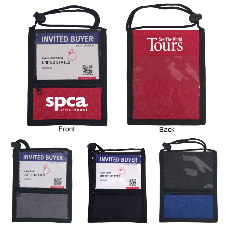 Dual Sided Badge Neck Wallet with Front Pocket