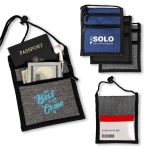 Dual Zippered Heathered Neck Wallet Badge Holders