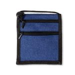 Dual Zippered Heathered Neck Wallet Badge Holders - 2