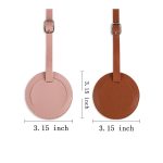 Durable Round Leather Travel Suitcase Luggage Name Tag - 1