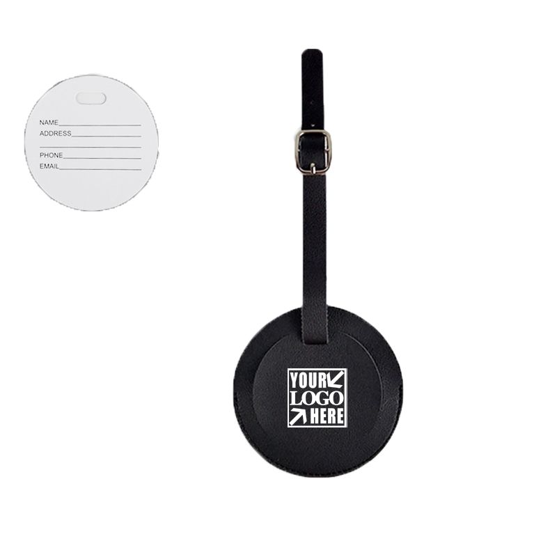 Durable Round Leather Travel Suitcase Luggage Name Tag - 2