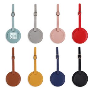 Durable Round Leather Travel Suitcase Luggage Name Tag