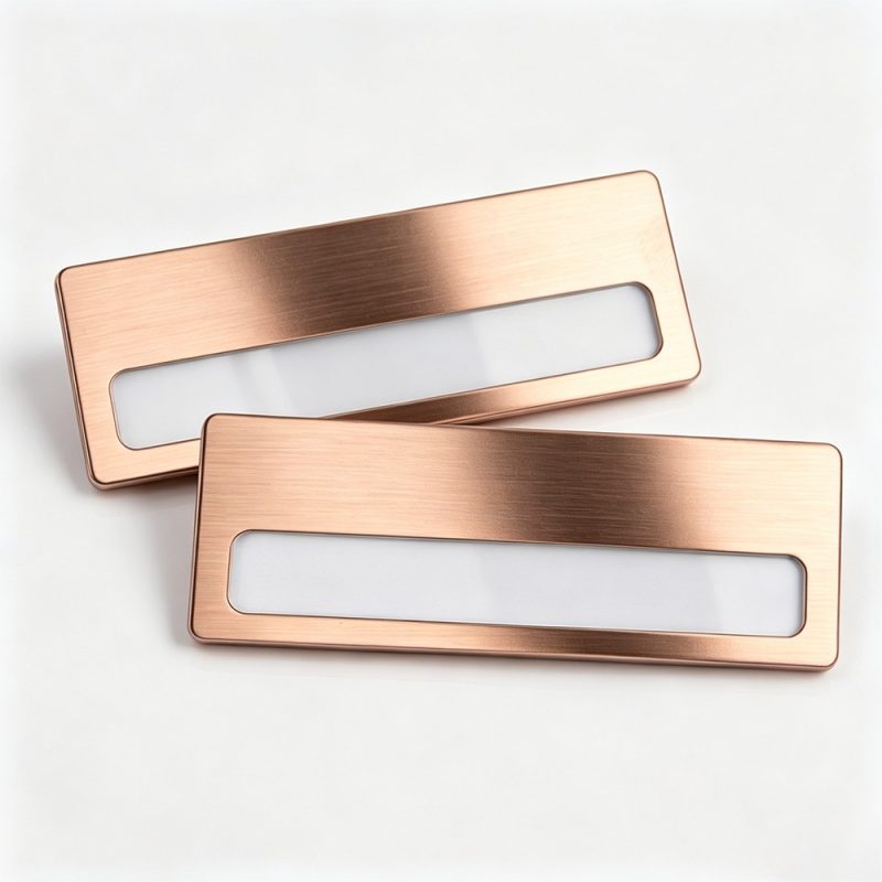 Erasable Replaceable Stainless Steel Name Tag W/ Magnet - 2