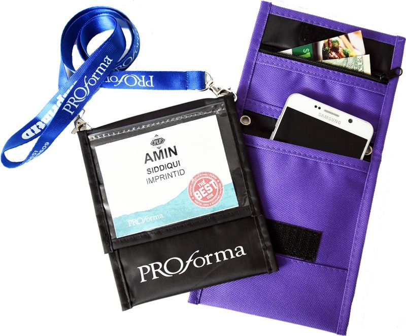 Front Flap Pocket Neck Wallet With Six Pockets