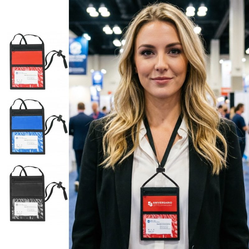 Front-Zippered-Pocket-Neck-Wallet-Trade-Show-Badge-Holder-N159BBE Front Zippered Pocket Neck Wallet Trade Show Badge Holder