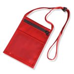 Front Zippered Pocket Neck Wallet w/Large Clear Back Window - 2
