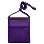 Front Zippered Pocket Neck Wallet w/Large Clear Back Window - 4