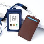 Genuine Leather Badge Holder Name Tag Luxury Identification Support Lanyard - 1