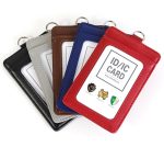 Genuine Leather Badge Holder Name Tag Luxury Identification Support Lanyard - 2