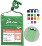 Green One Pocket Event Neck wallet w/Printed 3/8" Lanyard