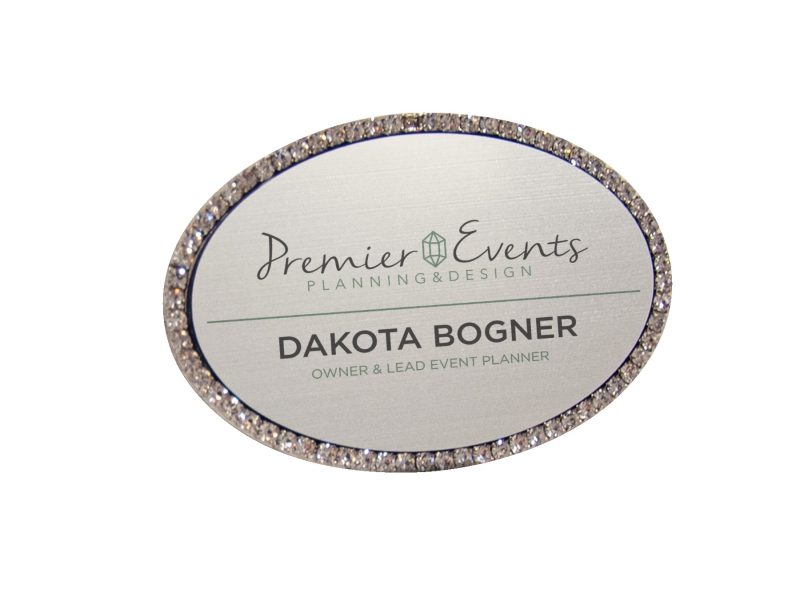 Jeweled Frame Name Badge - 2